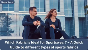 "Couple wearing high-performance sportswear fabric ideal for fitness and athletic activities."