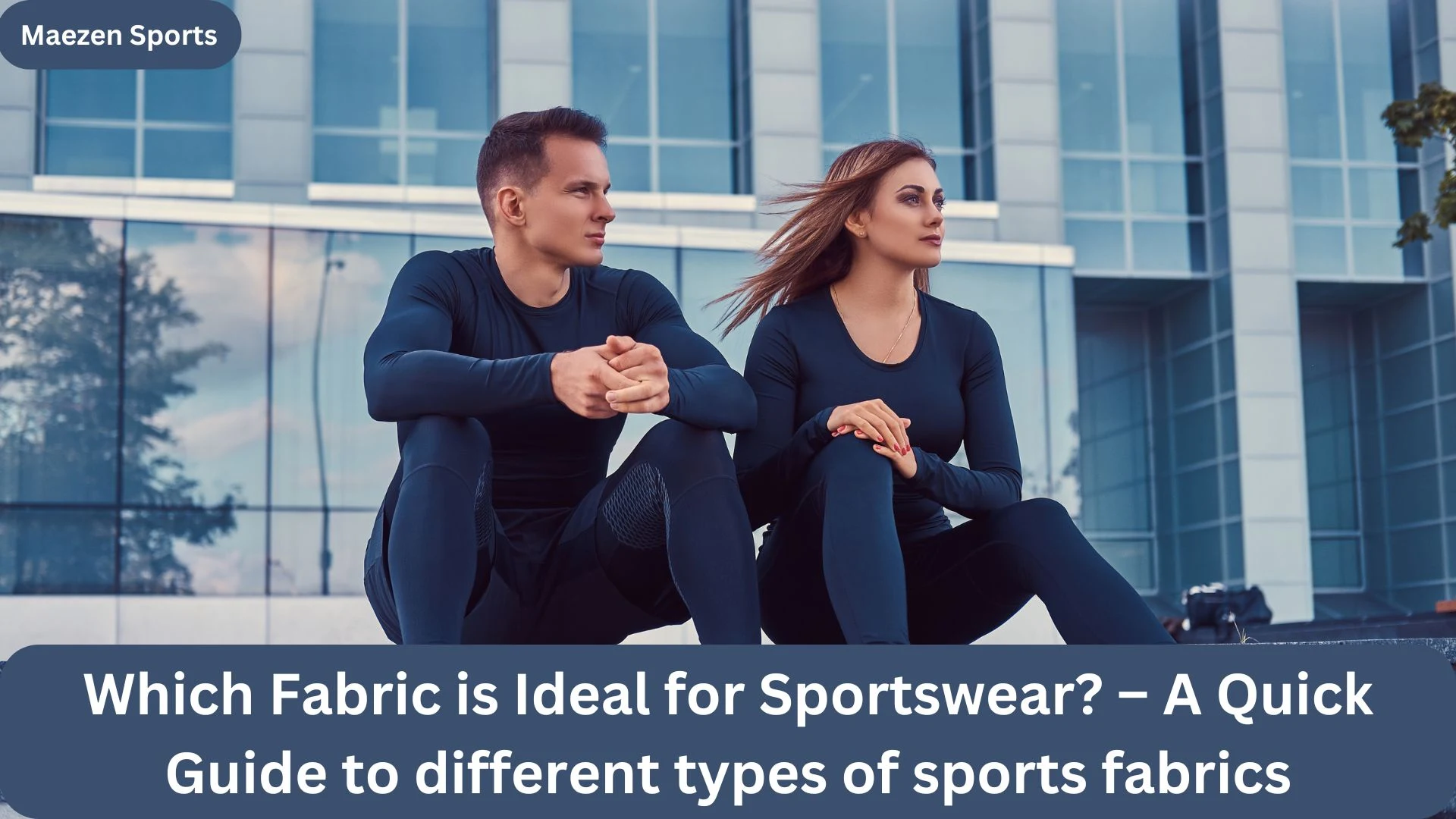 "Couple wearing high-performance sportswear fabric ideal for fitness and athletic activities."