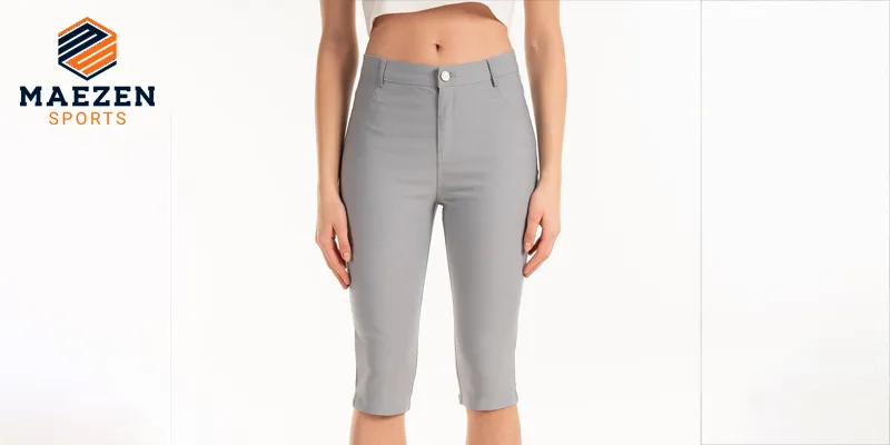 "Chic Capri shorts with a comfortable and trendy design, perfect for warm-weather activities from Maezen Sports."

