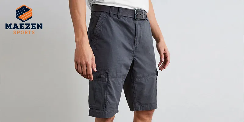 "Durable and functional cargo shorts for outdoor adventures, combining style and utility from Maezen Sports."


