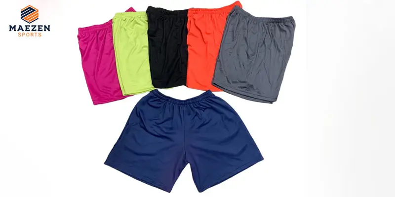 "Vibrant and comfortable multi-colored sports shorts, perfect for all activities and available at Maezen Sports."