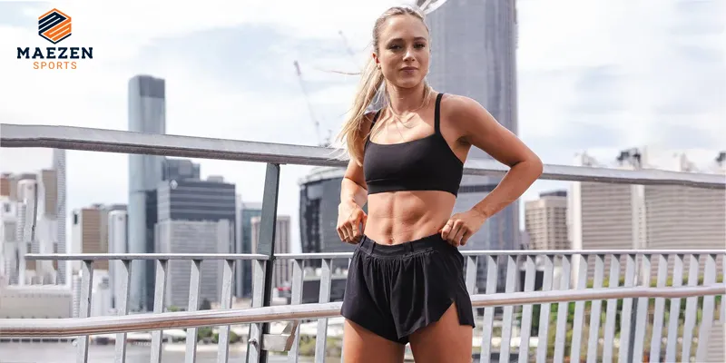 "High-performance running shorts designed for comfort and mobility during workouts, ideal for athletes at Maezen Sports."